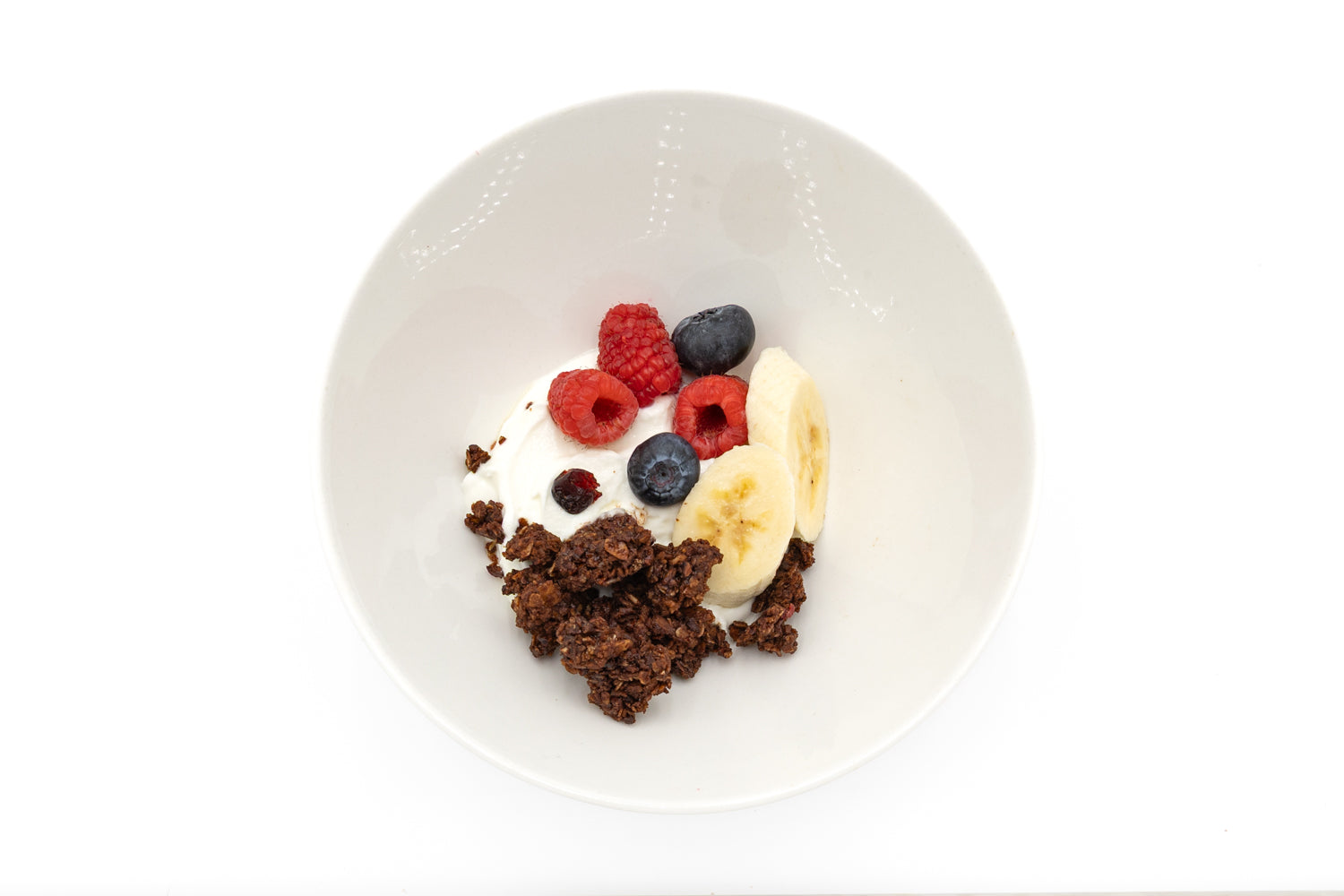 Bowl of chocolate granola