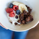Serving chocolate granola 
